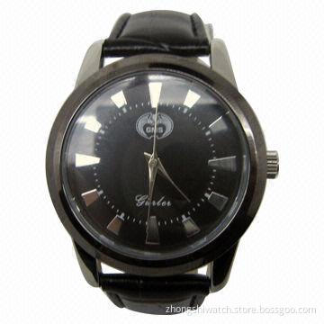 Promotional Watch, Alloy Case with Leather Strap, Japan Quartz Movement, Fashionable Design